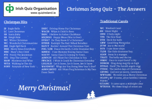 Christmas Song Quiz answers – Irish Quiz Organisation